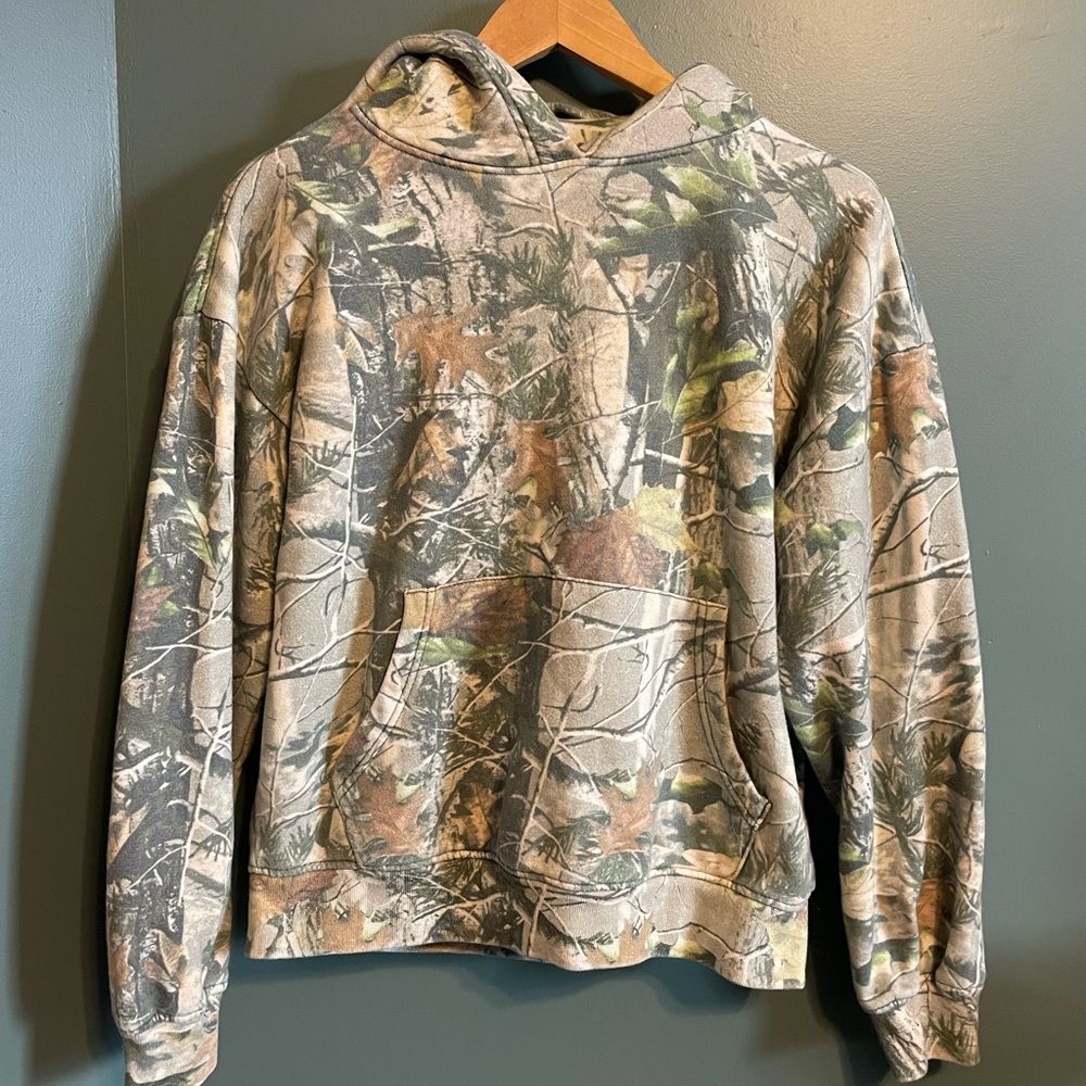 Men's Camo Hooded Sweatshirt - Green/Brown Camouflage